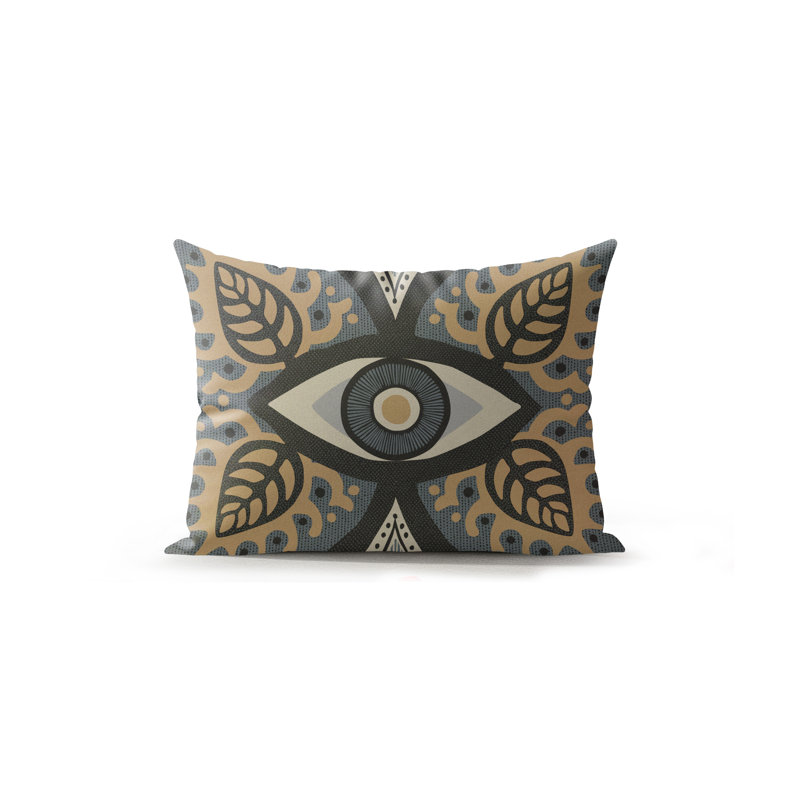 Yimo Microsuede Rectangular Pillow, Gray/Beige