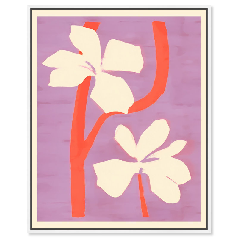 Art mural abstrait Hawaiana, H 37 po x l 31 po, Cadre blanc