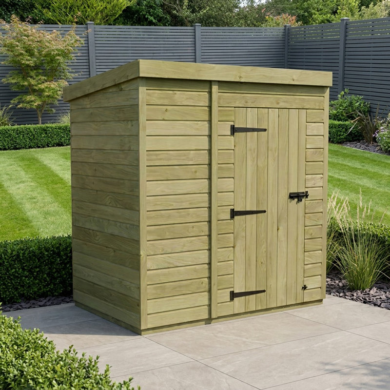 Total Sheds 6ft x 4ft Pent Garden Shed - Single Door - No Windows - Pressure Treated Timber - UK Manufactured