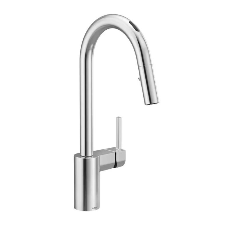 Chrome Stainless Steel Pull-Down Kitchen Faucet with Spray