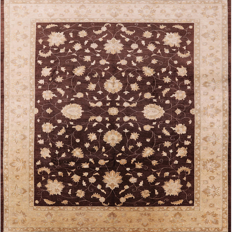 Tapis oriental beige / brun Talcott, Carré 6 pi