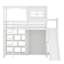 Lit mezzanine avec garde-robe, tablettes de rangement