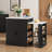 Extendable Kitchen Island with Storage - Expandable Countertop, 2 Cabinets & Shelves - Black-1673959792