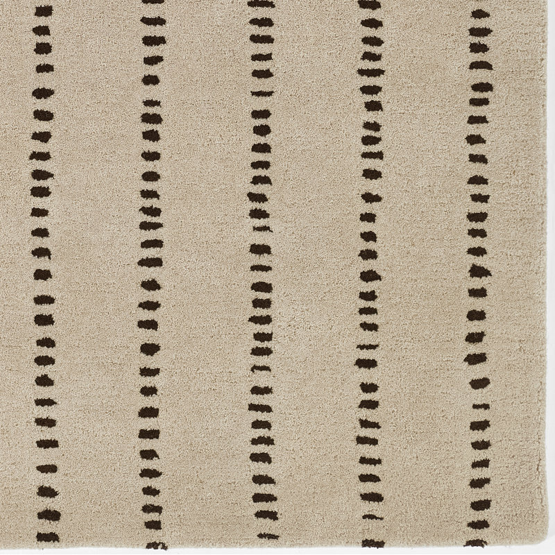 Austen Hand Tufted Wool Striped Area Rug in Beige, Rectangle 2' x 3'