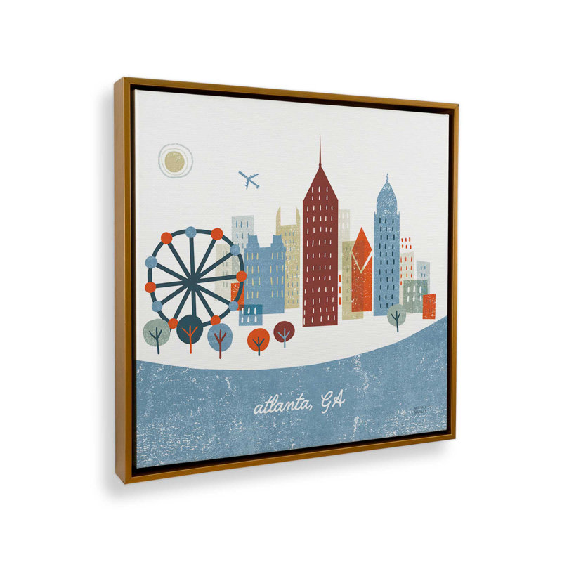 «Atlanta» par Michael Mullan, reproduction d'art, H 20 po x l 20 po, Framed Print without Mat, Doré