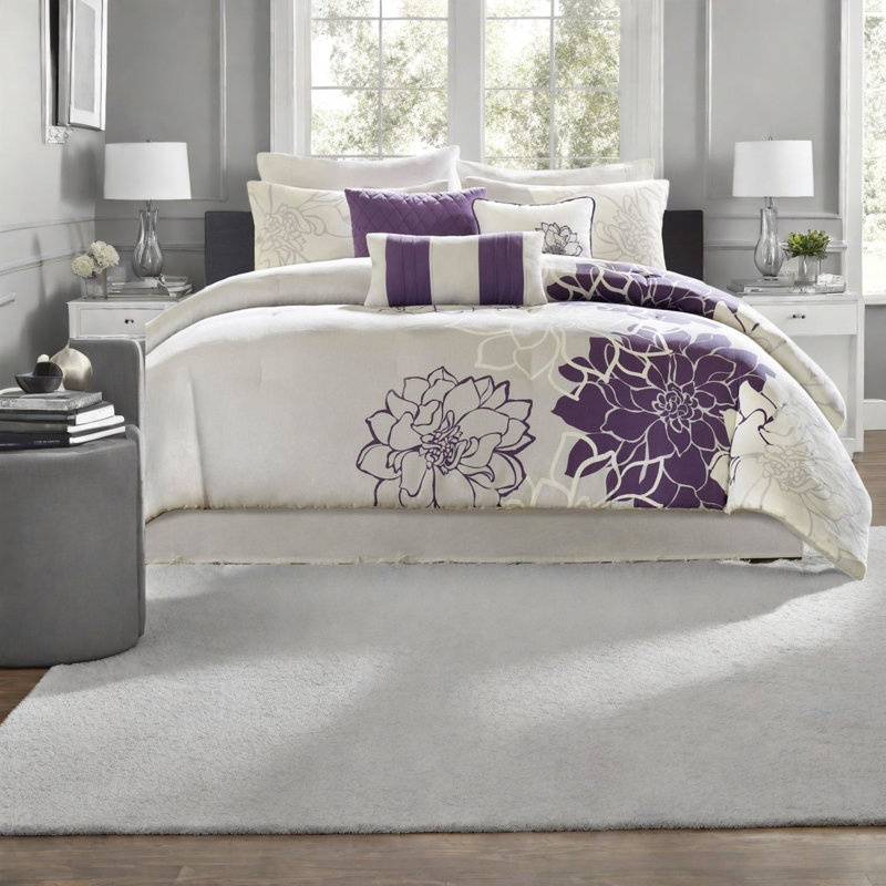 Ensembles de literie simple en coton de qualité supérieure, confort floral moderne pour la maison