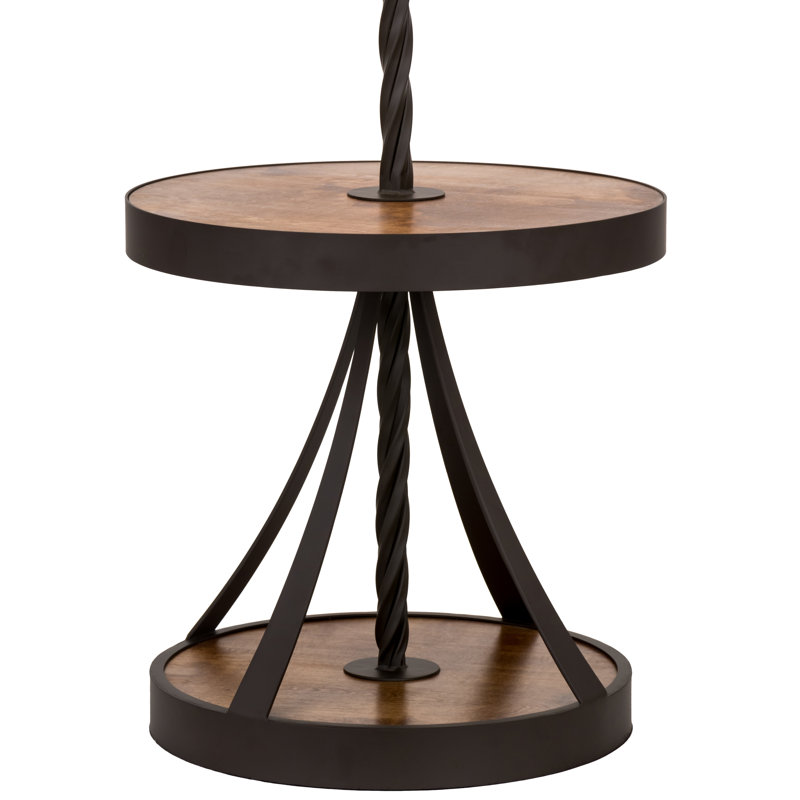 Rustic Lodge 58'' Bronze and Dark Walnut Traditional Floor Lamp