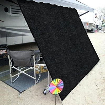 Abat-jour de protection solaire pour auvent 8 pi. X X Protection en tissu noir, 90% avec piquets en spirale, pour les aventures en plein air et les crochets à piquets amusants, les sorties d'été