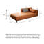 Chaise longue minimaliste et moderne en bois massif et cuir orange pour la chambre et le salon