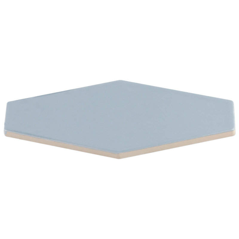 Midland Hexagon 4" x 8" Ceramic Subway Wall Tile (5.38 sq. ft. / box), Blue