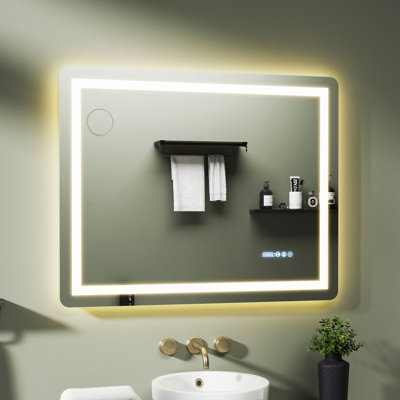 Smart LED Bathroom Mirror with Infrared Sensor 10x Magnification and Dual Lighting