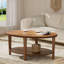 Table basse ovale en bois massif avec rangement à 2 niveaux, style Mid-Century moderne-1347109654