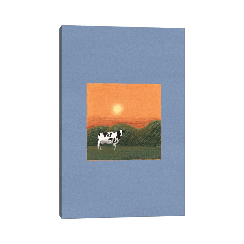 «Lonely Cow», reproduction d'art sur toile tendue, H 8 po x l 12 po, Toile tendue, Ne s’applique pas