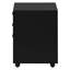 Boîte de classement contemporaine à roulettes, stratifié noir pour chariot de rangement de documents moderne, avec compartiments