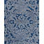 Indigo Addiction Floral Wallpaper Roll