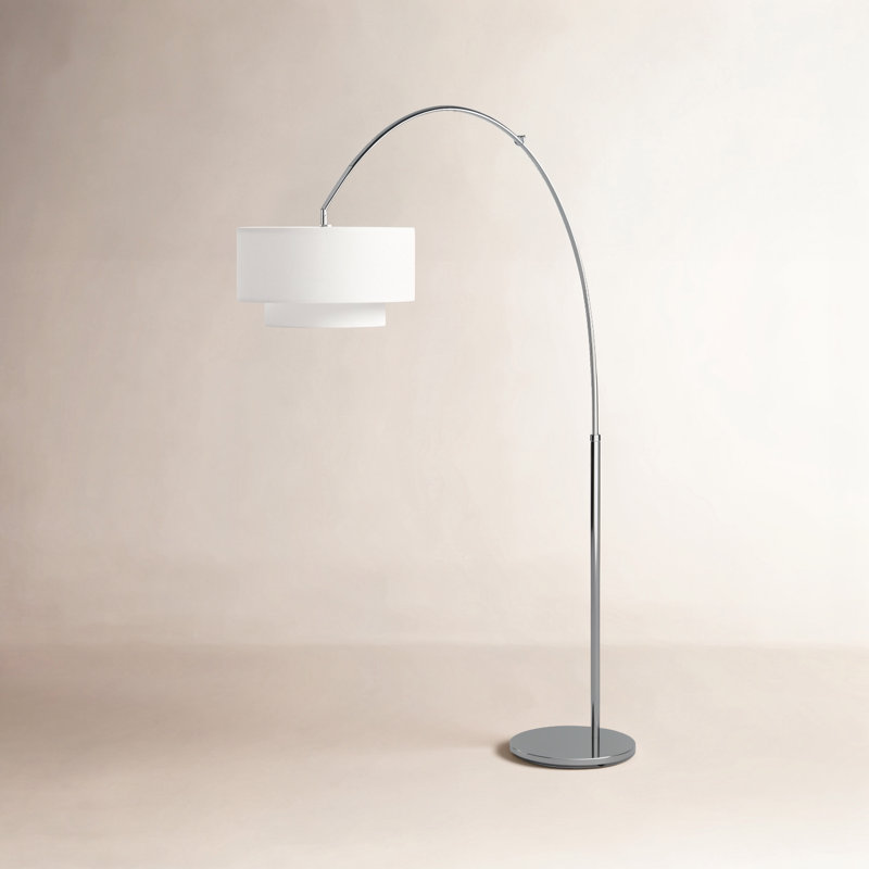 Sawyer Arched Floor Lamp, Polished Nickel
