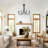 33-Inch Black Iron And Crystal Chandelier, 8-Light With Adjustable Chain