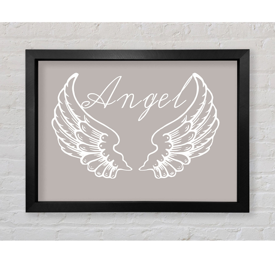 Angel Wings 4 Beige Gerahmter Druck