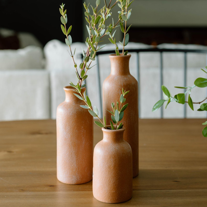 Ensemble de vases en céramique (3 pièces), Terracotta