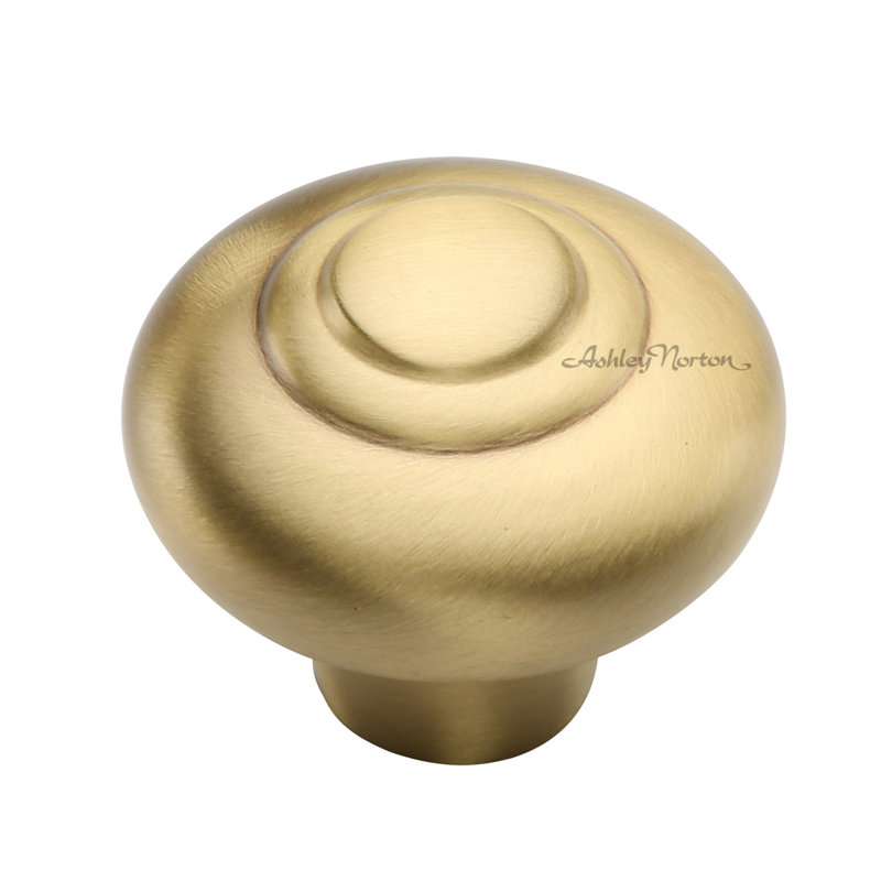 Poignée champignon 1 1/4 po de diamètre, Laiton satiné, 1 1/2"
