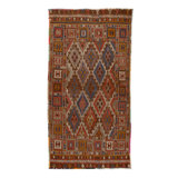 Red Vintage Flatweave Wool Turkish Kilim - 5'10"" x 11'9""