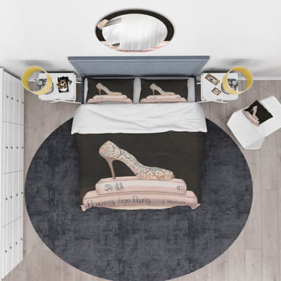 Pink Fashion & Glam High Heels I - Ensemble de housse de couette chic et luxueux - Polyester en microfibre