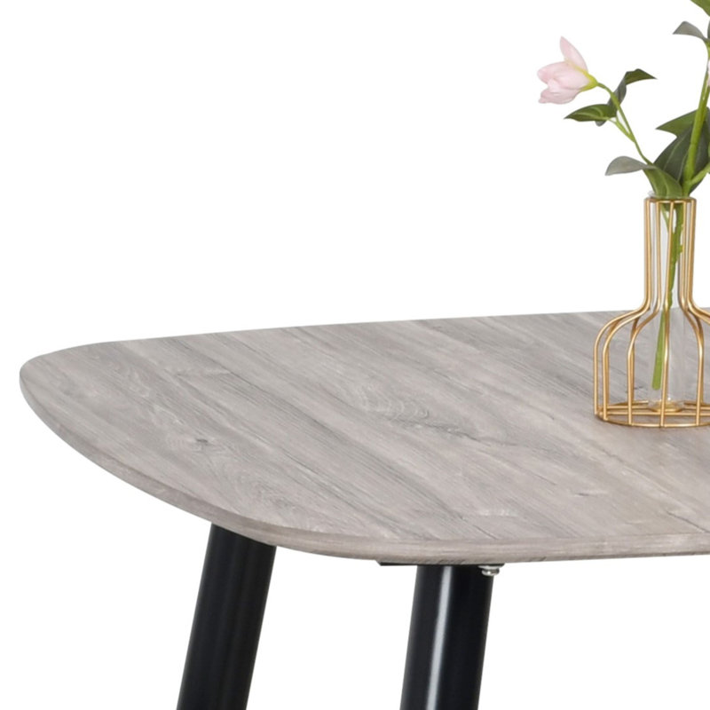 Aspen 800mm Foiled Square table & 2 fabric chair Set, Grey, Blue