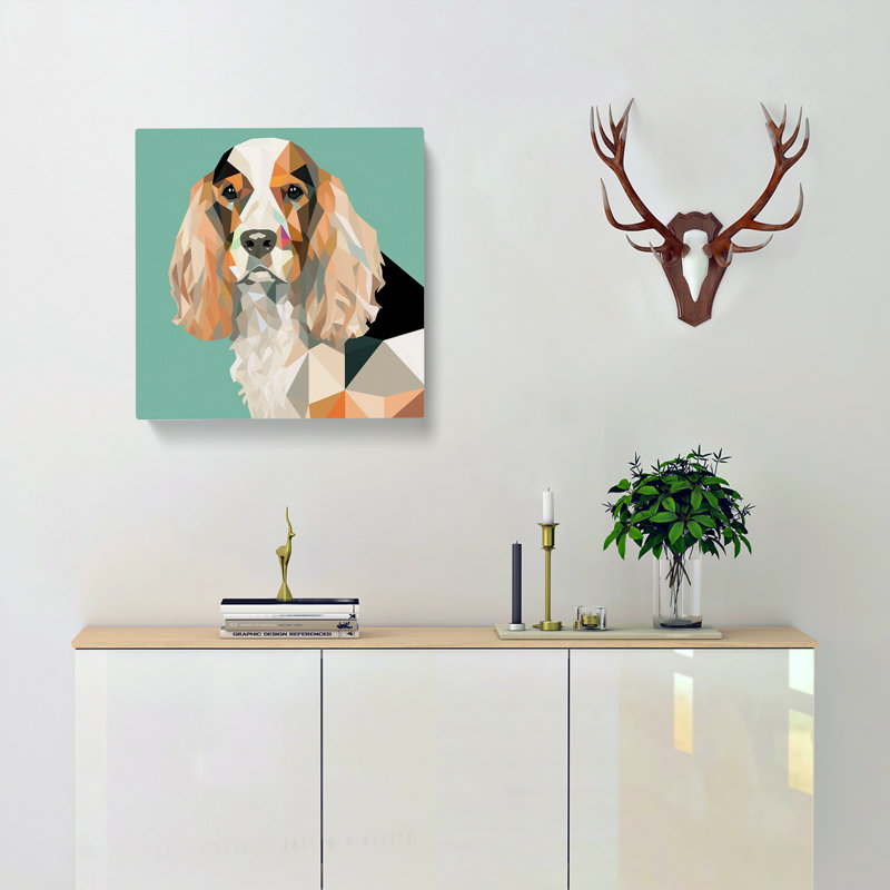 Cocker Spaniel Bauhaus - Wrapped Canvas, 50cm H x 50cm W x 3cm D
