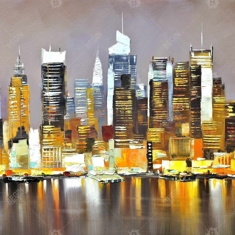 " Texturized Skyscrapers By Night "