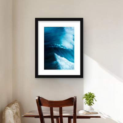 «Unleashed Sea» - reproduction côtière contemporaine encadrée pour la décoration
