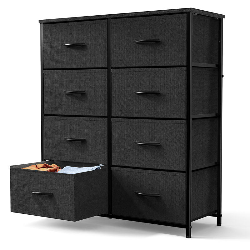 Yeniel 8 Drawer Storage Drawer, Black