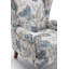 Chaise d'appoint moderne avec pieds en bois rétro, fauteuil rembourré confortable, canapé simple à motif floral pour le bureau de la chambre à coucher du salon