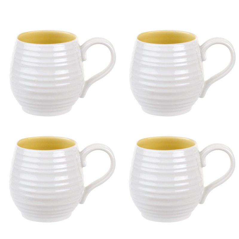 Sophie Conran, White - Barrel Mugs, White/Yellow