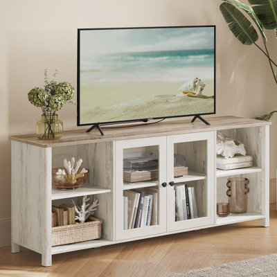 Meuble télé pour téléviseur de 65 po ou moins avec tablettes ouvertes Arainn