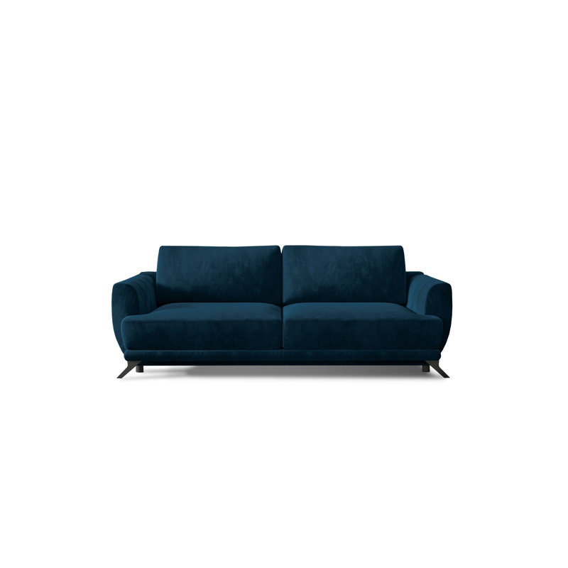 Abenezer 2 Seater Velvet Sofa Bed, Blue