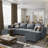Tremee U Shaped Modular Sectional Upholstered Sofa Couch-122847027