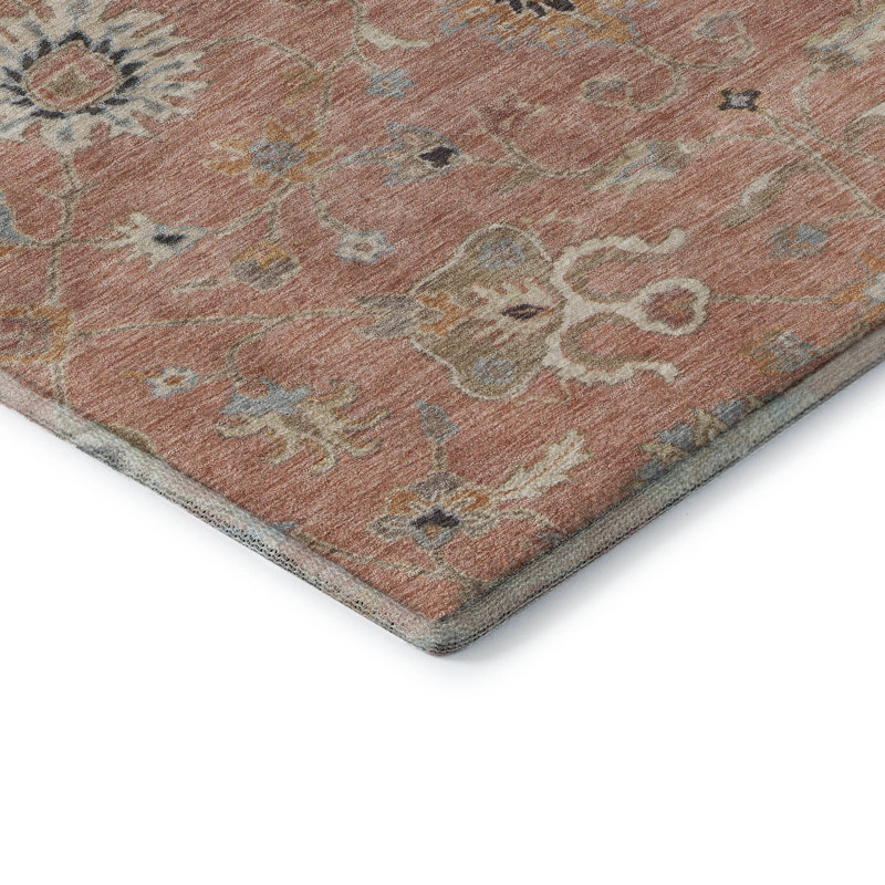 Premium Machine Washable Ducote AMF1137 Global Rug, Rectangle 10' x 14'