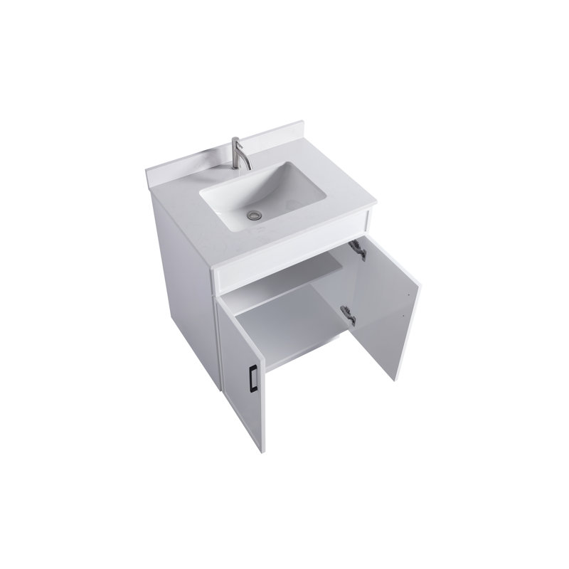 Meuble-lavabo autoportant avec lavabo 2 portes - 36 po blanc, Blanc