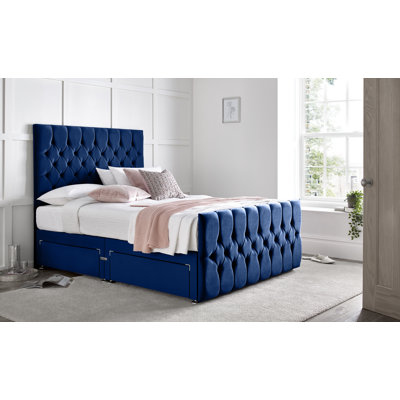 Fleisher Divan Bed with 54" Floorstanding Headboard