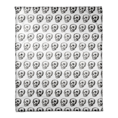 Skull Pattern Hand Woven Throw Blanket