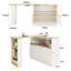 120cm 360° Rotation Bar Table With Doors And Shelves Multifunctional Sideboard With Open Shelves Storage Space-10059888