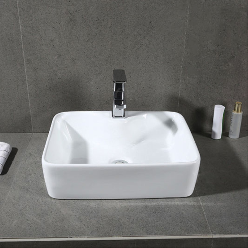 Fen White Ceramic Above-Counter Bathroom Vessel Sink