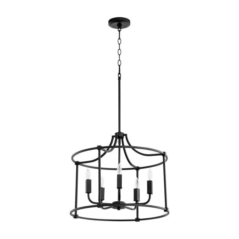 Lustre géométrique à 5 lumières Analie, Noir