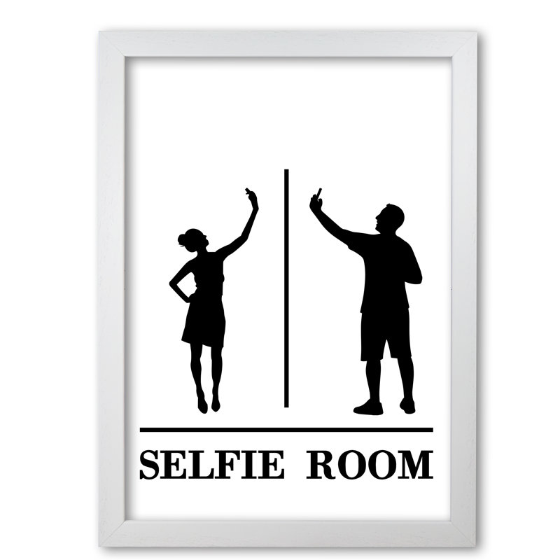Selfie Room - Print, White Grain Frame, 42 cm H x 30 cm W x 5 cm D