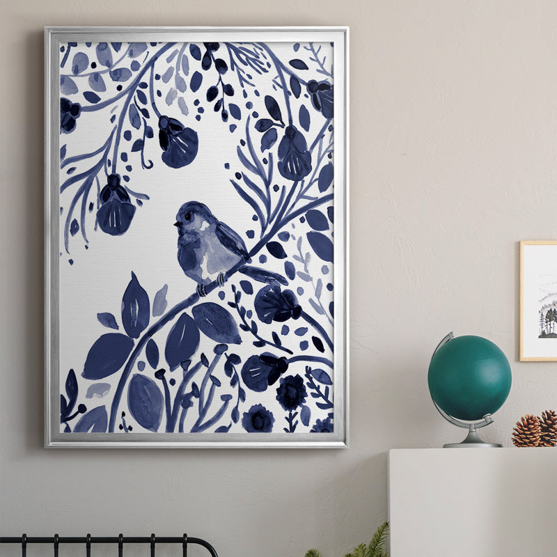 Indigo Song II - impression d'un seul cadre photo, Argent, H 36,5 po x l 26,5 po x P 1 po