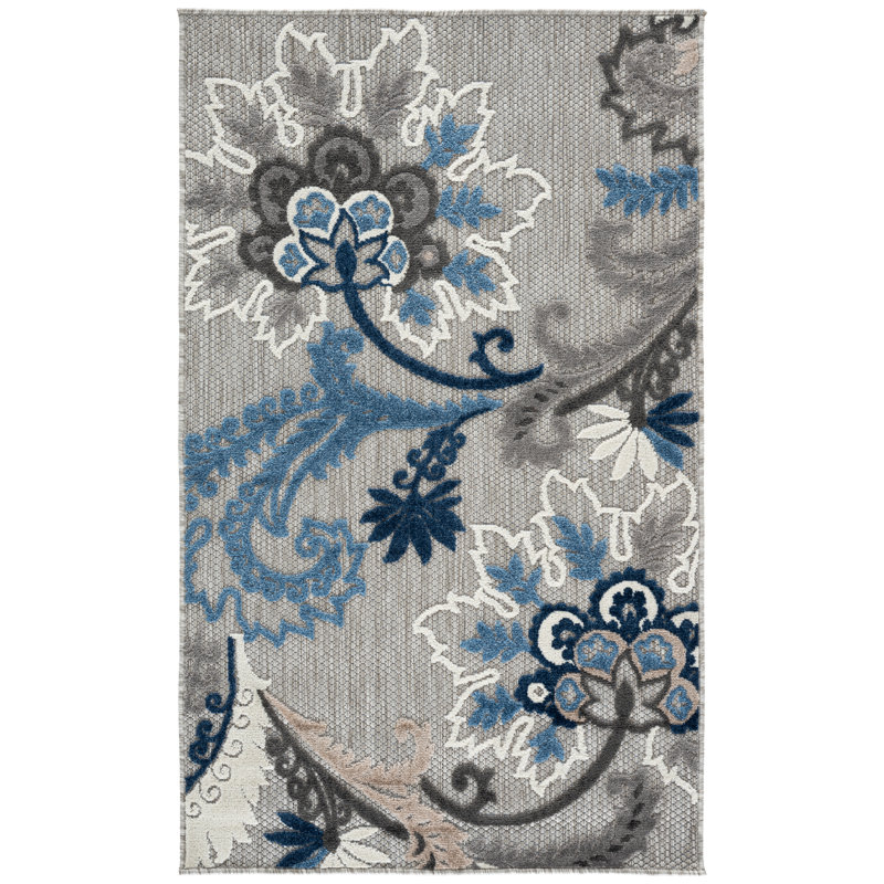 Benning Performance Floral Indoor/Outdoor Area Rug, Rectangle 3' x 5'