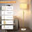 Modern Floor Lamp For Living Room, Adjustable Height Standing Lamp With Marble Base, Gold Tall Pole Light With Linen Shade For Reading Bedroom, Chain Switch, 8W 3-Way Dimmable Bulb Included