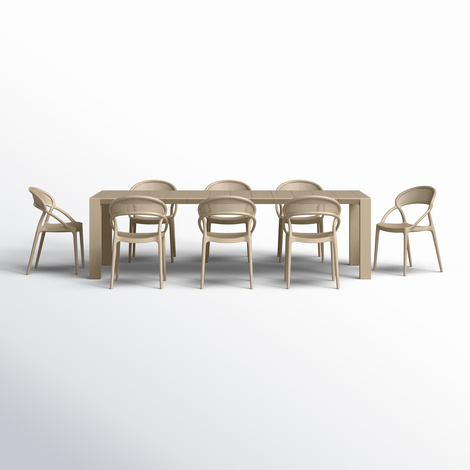 Farrah Rectangular 8 - Person 102" Long Dining Set, Taupe