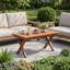 Table de bout d'extérieur à 2 niveaux pour table de bout en bois d'eucalyptus avec plateau à lattes