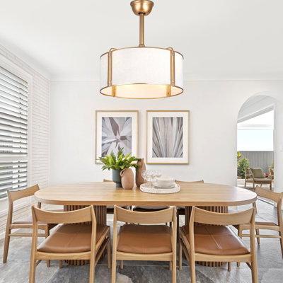 19" 7 - Blade Drum Ceiling Fan With Light Modern Bedroom Ceiling Fans 6 Speed Caged Ceiling Fan Fandelier Ceiling Fans